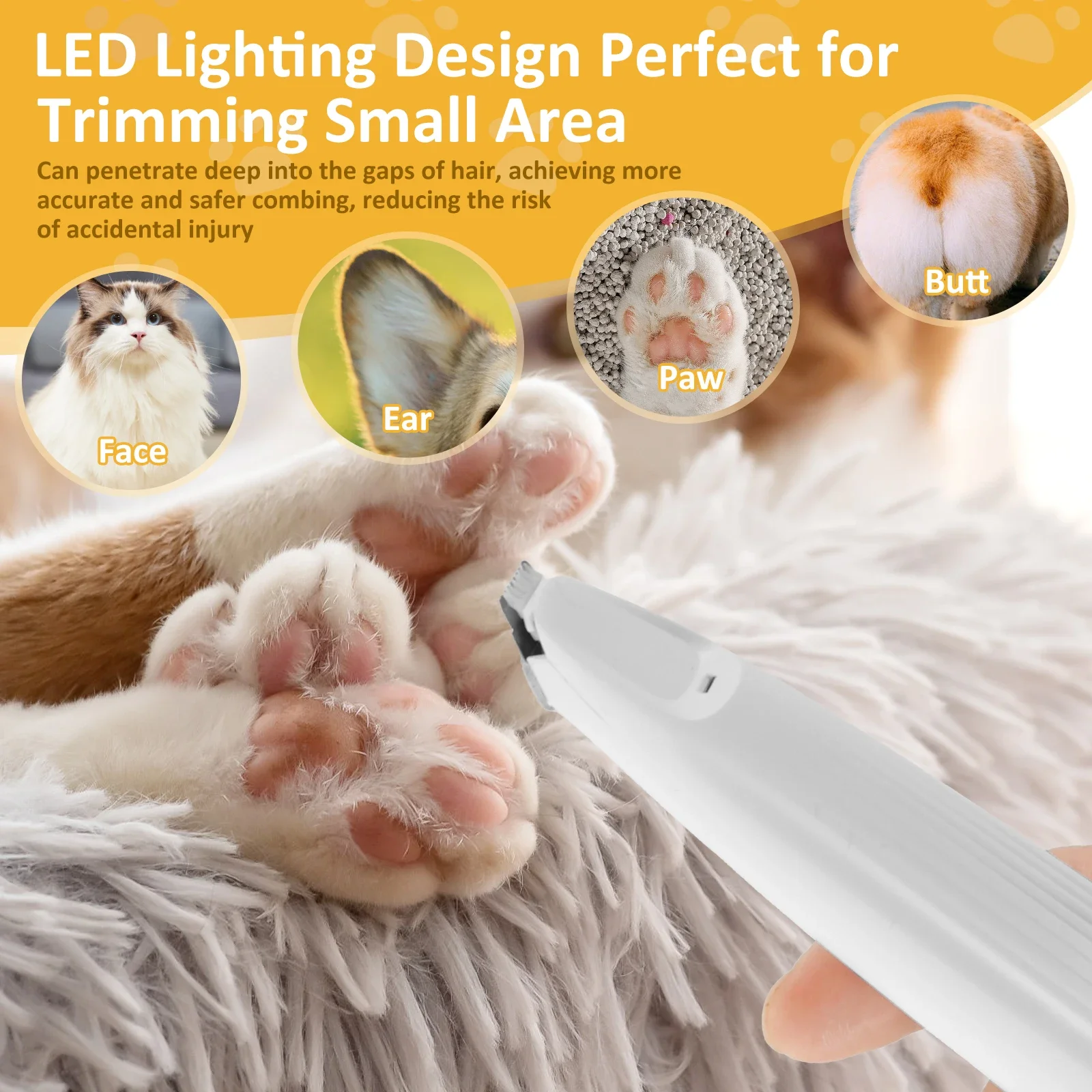 Rechargeable LED Pet Paw Trimmer for Dogs and Cats - Image 4