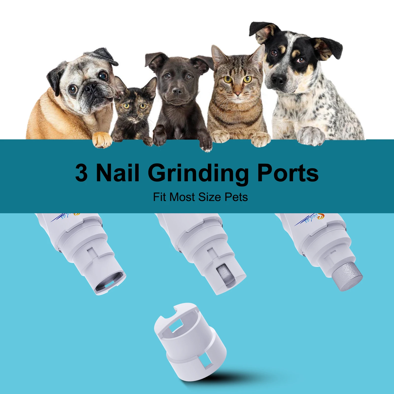 USB Rechargeable Pet Nail Grinder for Dogs and Cats - Image 2