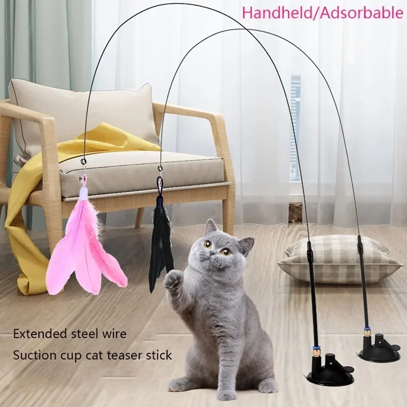 Interactive Suction Cup Feather Toy for Cats - Image 3