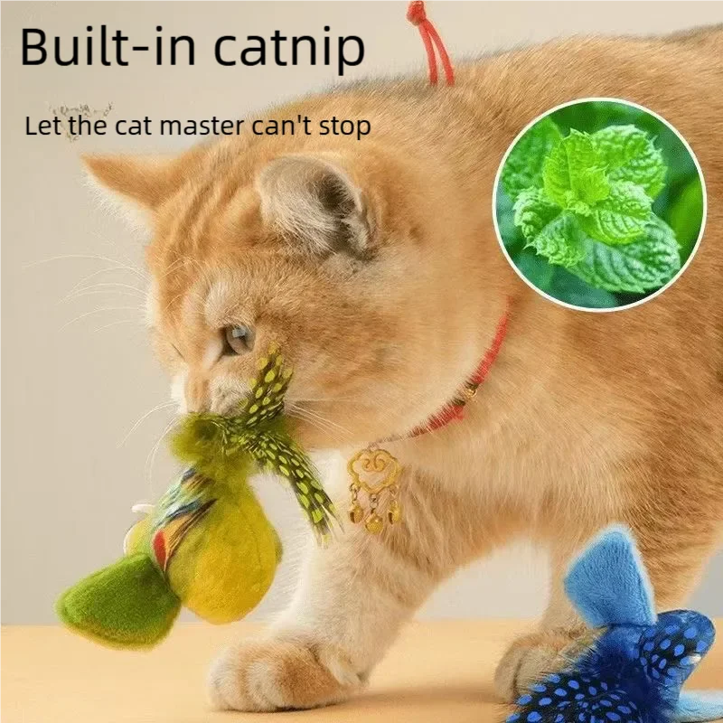 Interactive Chirping Bird Cat Toy with Catnip - Image 3