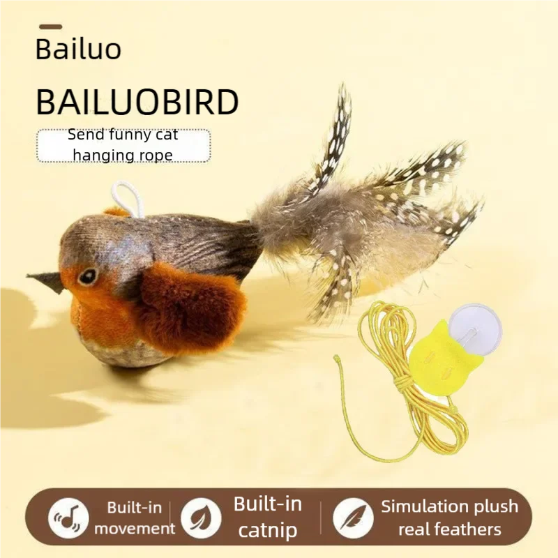 Interactive Chirping Bird Cat Toy with Catnip - Image 6