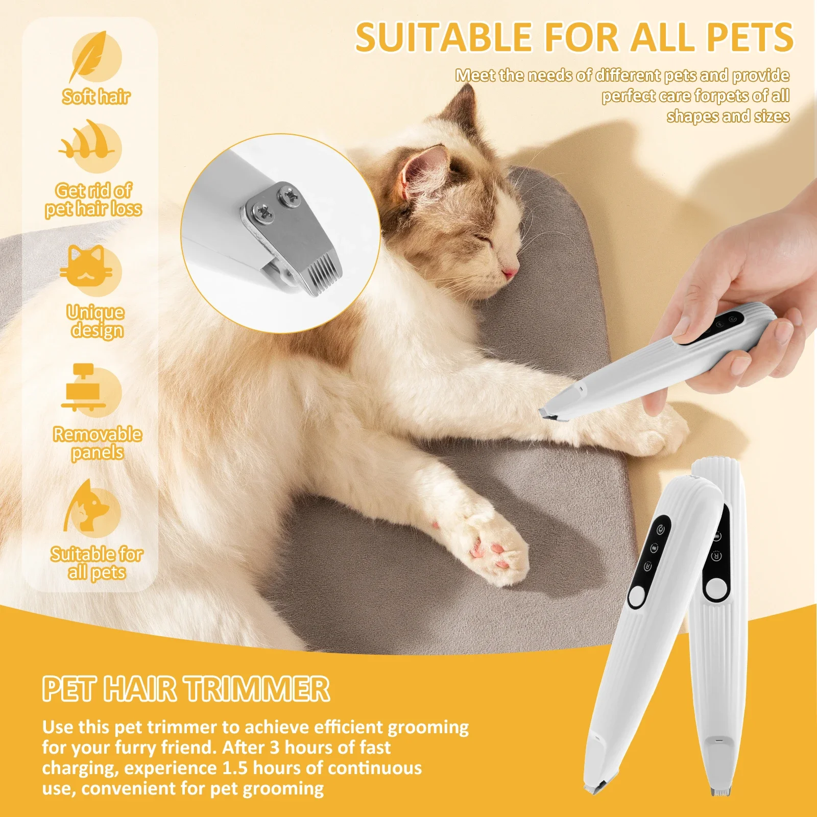 Rechargeable LED Pet Paw Trimmer for Dogs and Cats - Image 2