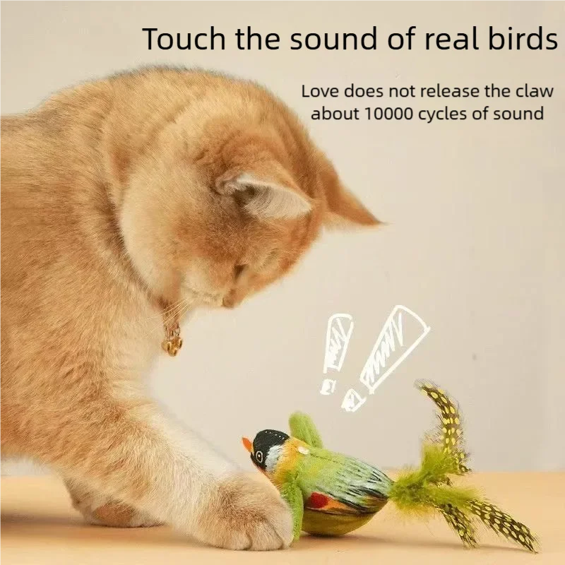 Interactive Chirping Bird Cat Toy with Catnip - Image 4